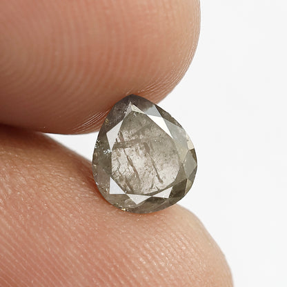 0.93 CT Pear Shape Salt and Pepper Diamond | Natural Gray Black Loose Diamond | 7×6 mm Pear Diamond