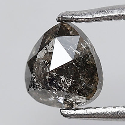 0.71 Ct Pear Shape Salt and Pepper Diamond 5 MM Gray Black Color Natural loose Diamond