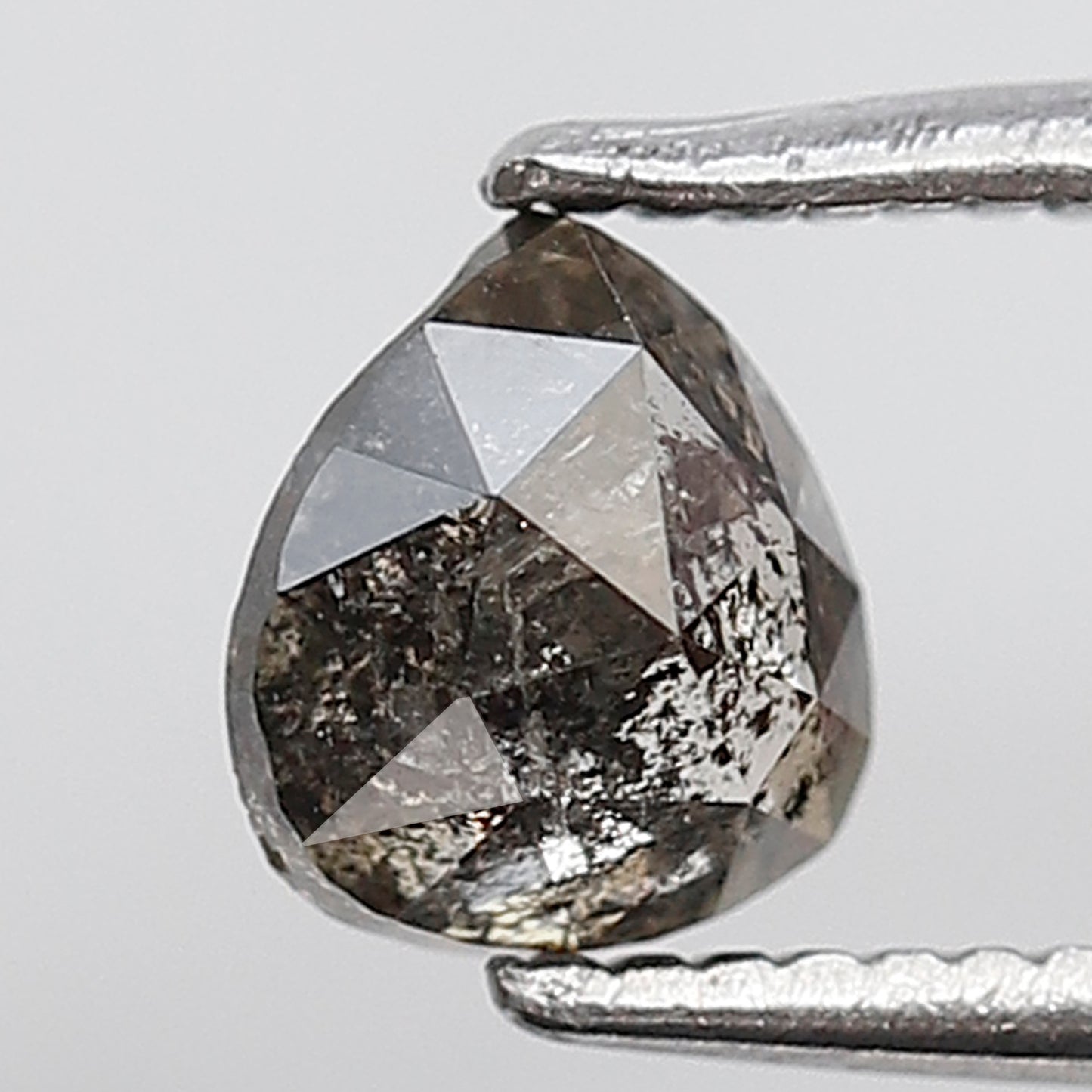 0.71 Ct Pear Shape Salt and Pepper Diamond 5 MM Gray Black Color Natural loose Diamond
