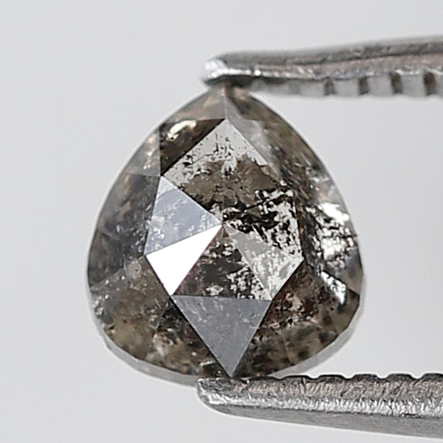 0.71 Ct Pear Shape Salt and Pepper Diamond 5 MM Gray Black Color Natural loose Diamond