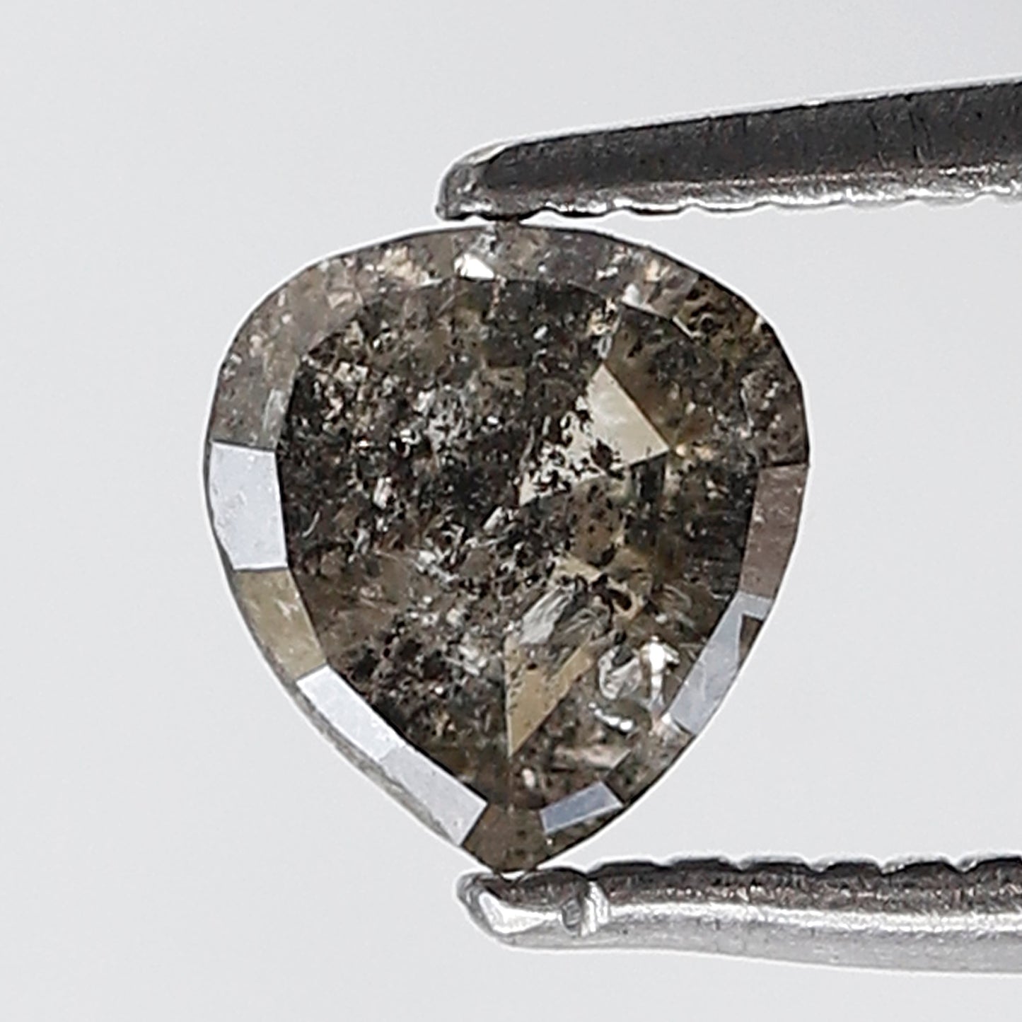 0.71 Ct Pear Shape Salt and Pepper Diamond 5 MM Gray Black Color Natural loose Diamond