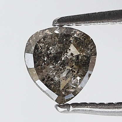 0.71 Ct Pear Shape Salt and Pepper Diamond 5 MM Gray Black Color Natural loose Diamond