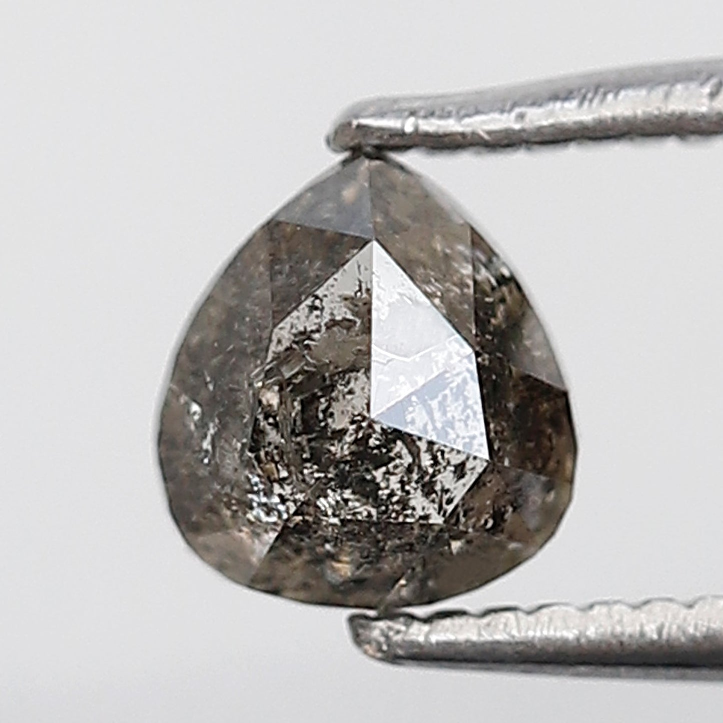 0.71 Ct Pear Shape Salt and Pepper Diamond 5 MM Gray Black Color Natural loose Diamond