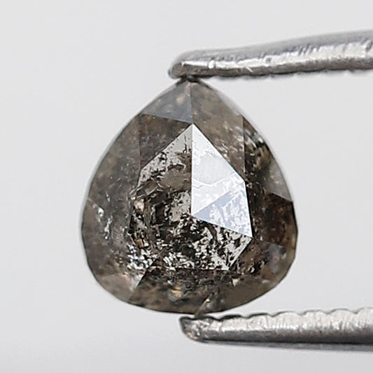0.71 Ct Pear Shape Salt and Pepper Diamond 5 MM Gray Black Color Natural loose Diamond