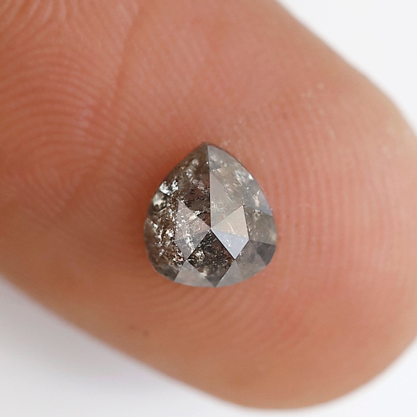 0.71 Ct Pear Shape Salt and Pepper Diamond 5 MM Gray Black Color Natural loose Diamond
