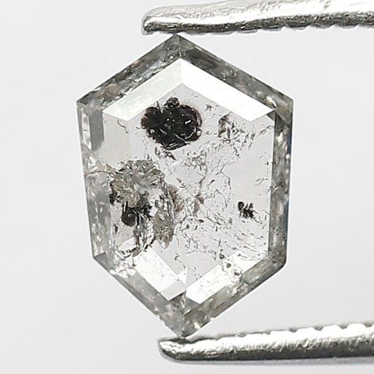 0.94 CT Translucent Splendid Grayish Black Geometric Shape Salt and Pepper Diamond Ideal For Making Bespoke Jewelry