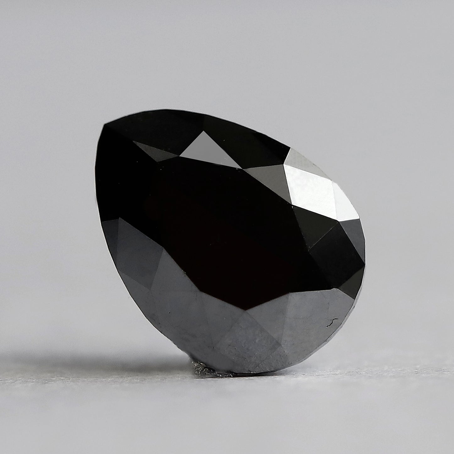 1.97 CT 9 MM Pear Shape Black Color Diamond AAA Quality Heated Black Diamond For Jewelry