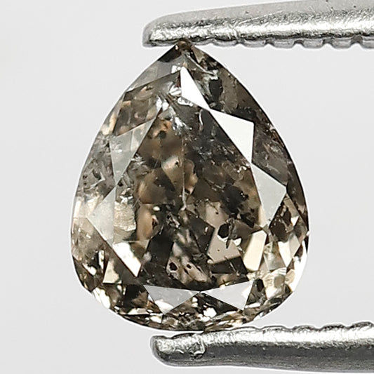 0.73 CT Beautiful Brownish Black Conflict Free Pear shape Salt and Pepper Diamond Ideal For Making Proposal Ring