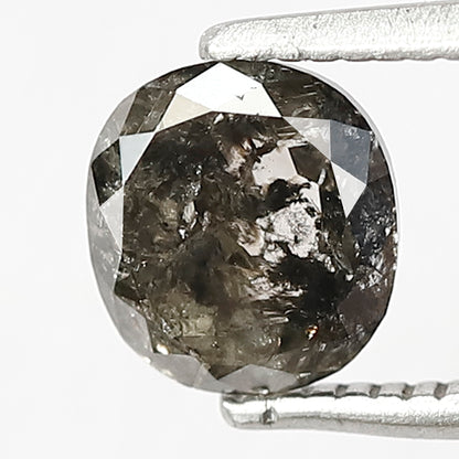 1.06 CT Cushion Cut Salt and Pepper Diamond | 6.40 mm Natural Gray Black Loose Diamond