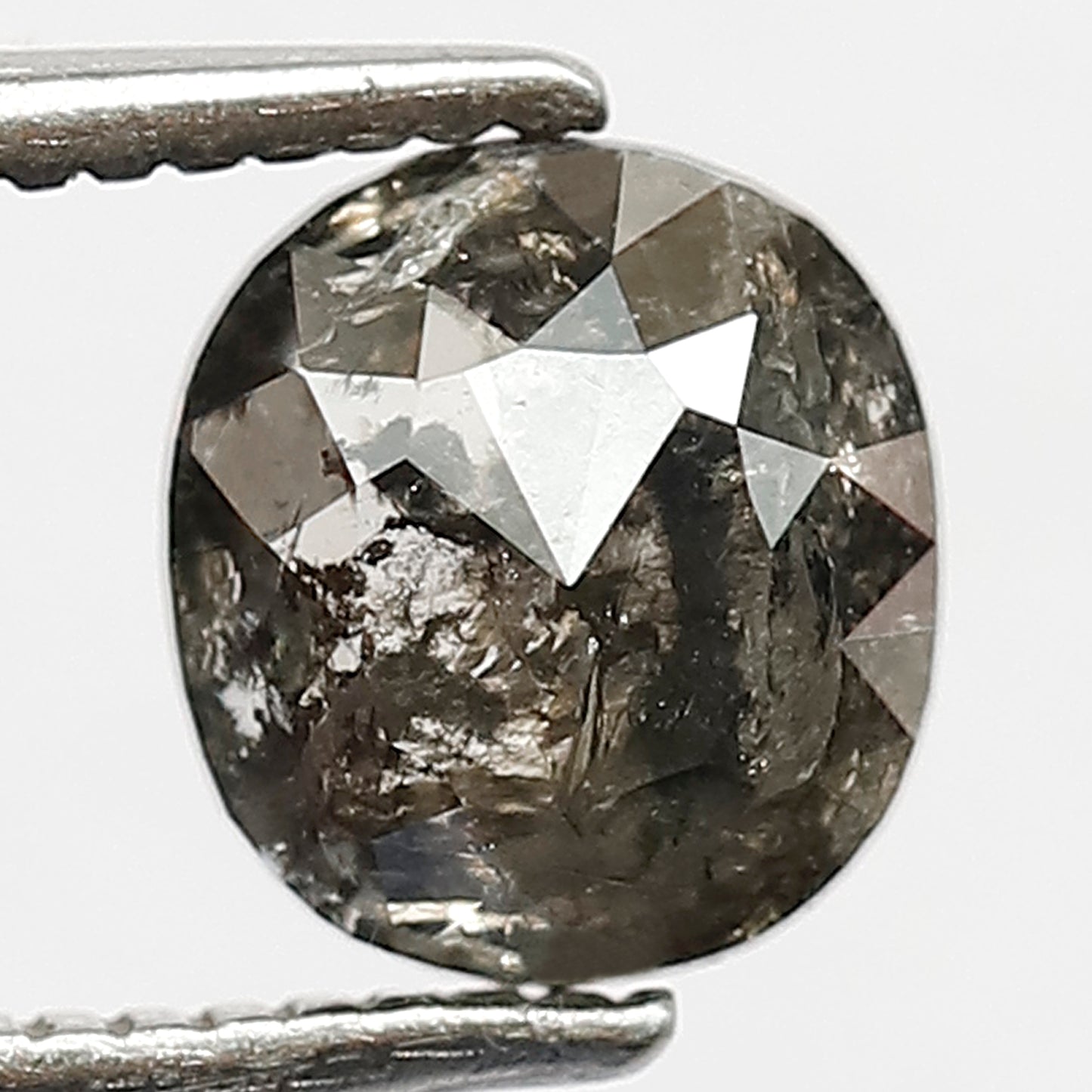 1.06 CT Cushion Cut Salt and Pepper Diamond | 6.40 mm Natural Gray Black Loose Diamond