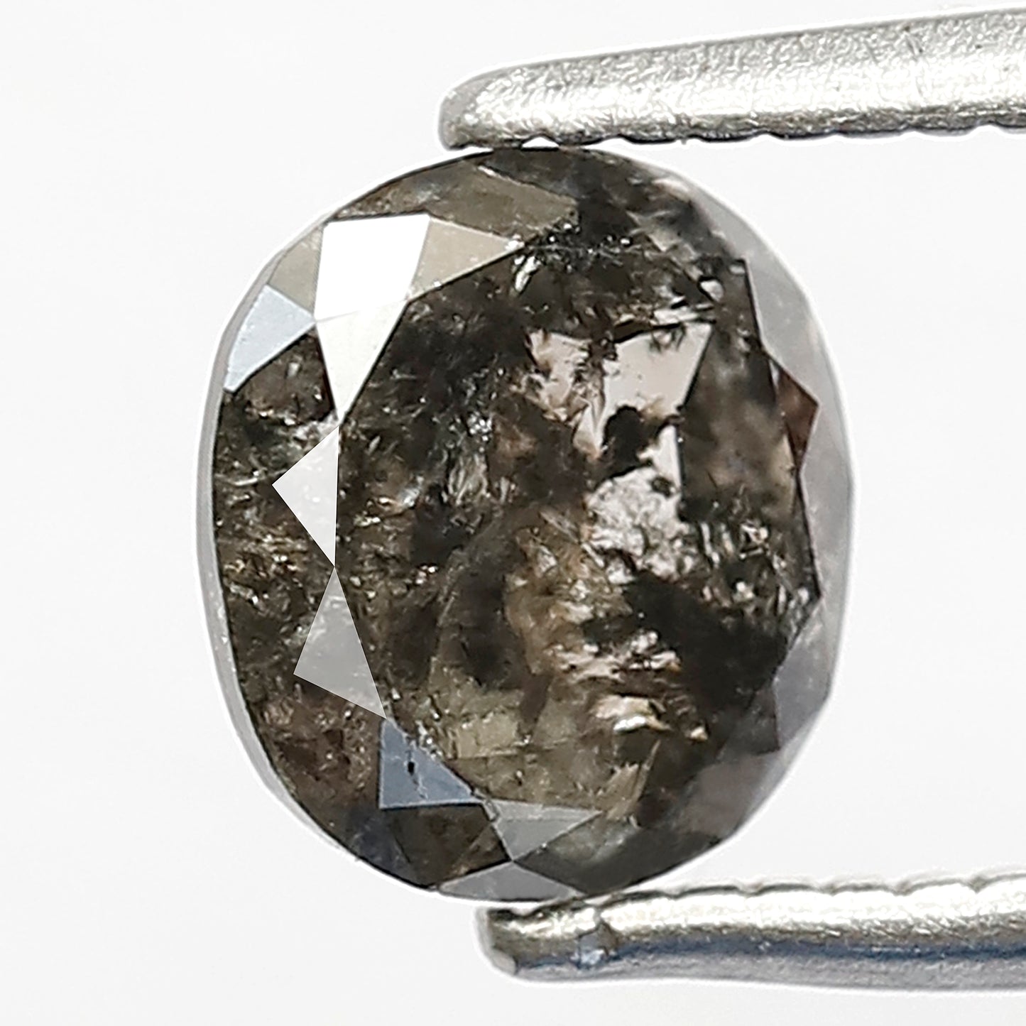 1.06 CT Cushion Cut Salt and Pepper Diamond | 6.40 mm Natural Gray Black Loose Diamond