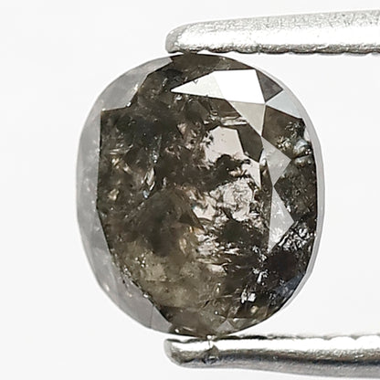 1.06 CT Cushion Cut Salt and Pepper Diamond | 6.40 mm Natural Gray Black Loose Diamond