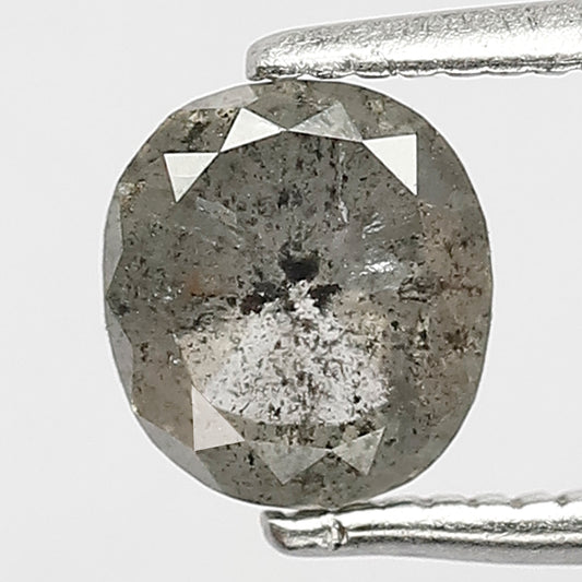 1.09 CT Grey Black Color Stunning Oval Shape Loose Ethically Sourced Salt and Pepper Diamond