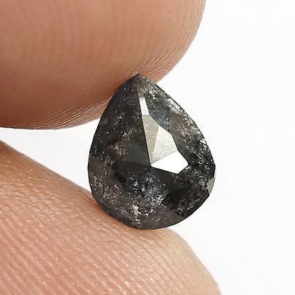 1.02 CT Pear shape Natural loose Grey Black 7.50 MM salt and pepper Diamond