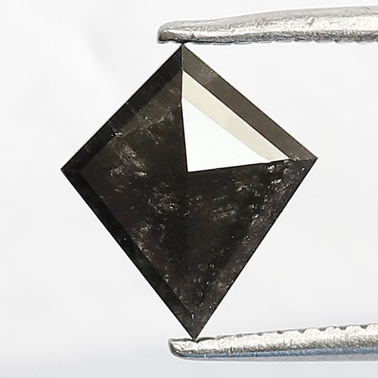 0.95 CT Kite shape Natural loose Grey Black color 9 MM Salt and pepper Diamond