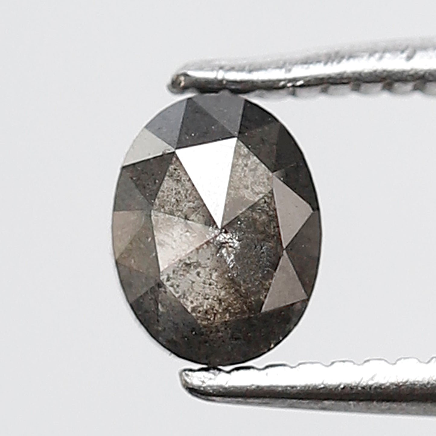 0.52 Ct Oval Shape Salt and Pepper Diamond 5 MM Grey Black Color Natural Loose Diamond