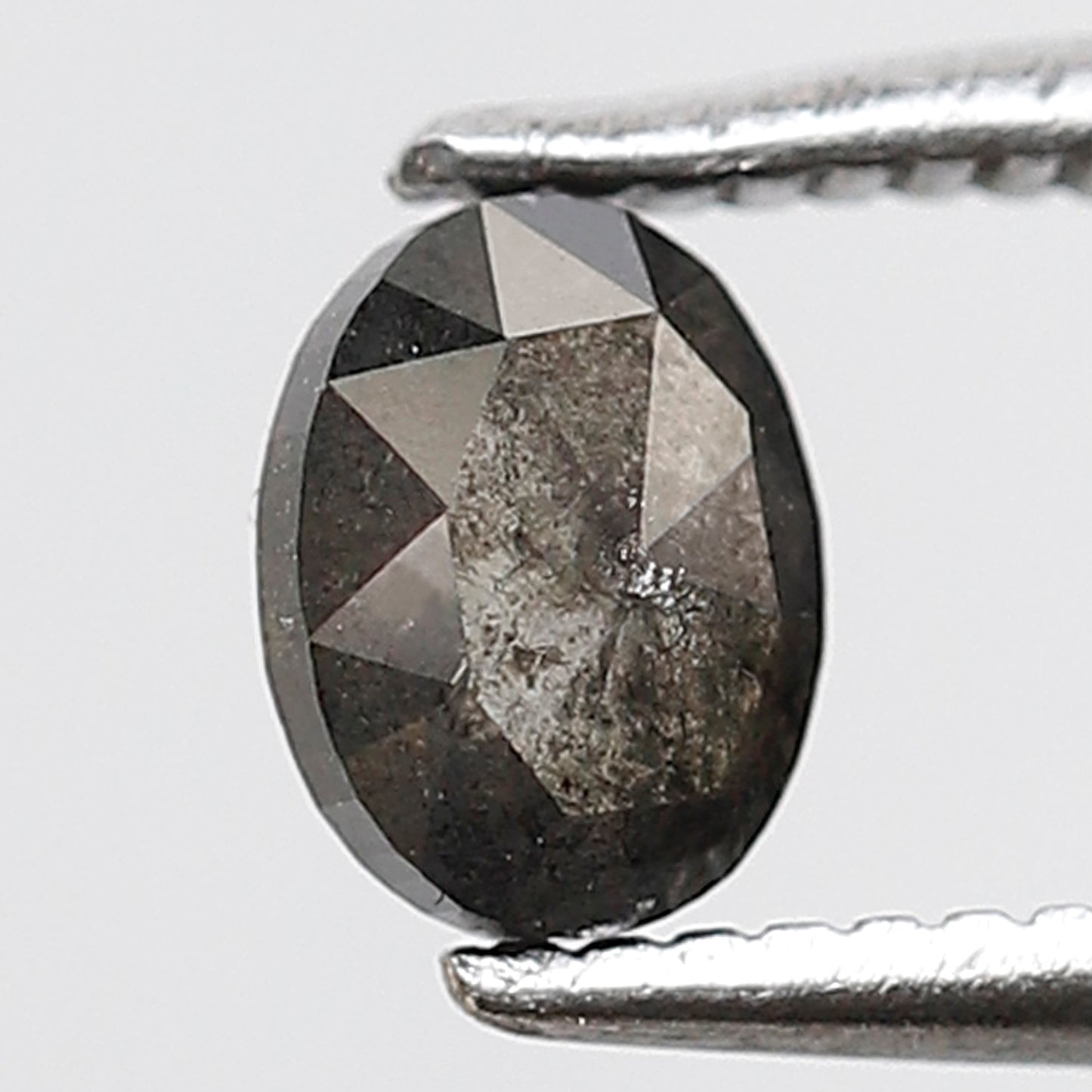0.52 Ct Oval Shape Salt and Pepper Diamond 5 MM Grey Black Color Natural Loose Diamond