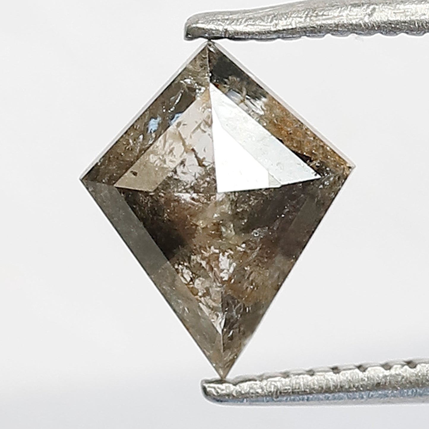 0.98 CT Kite shape Natural loose Grey Black color 8.60 MM salt and pepper Diamond
