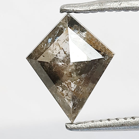 0.98 CT Kite shape Natural loose Grey Black color 8.60 MM salt and pepper Diamond