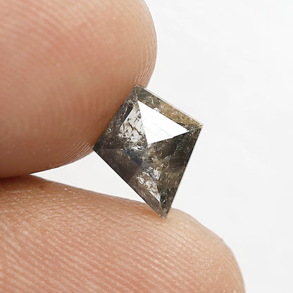 0.98 CT Kite shape Natural loose Grey Black color 8.60 MM salt and pepper Diamond