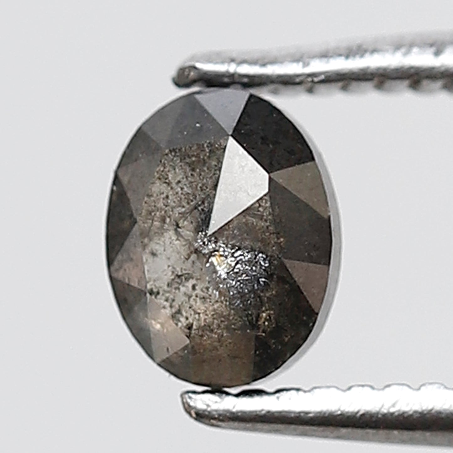 0.52 Ct Oval Shape Salt and Pepper Diamond 5 MM Grey Black Color Natural Loose Diamond