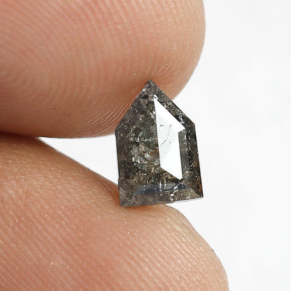 1.01 CT Geometric shape Natural loose Grey Black color 7.60 MM Salt and pepper Diamond