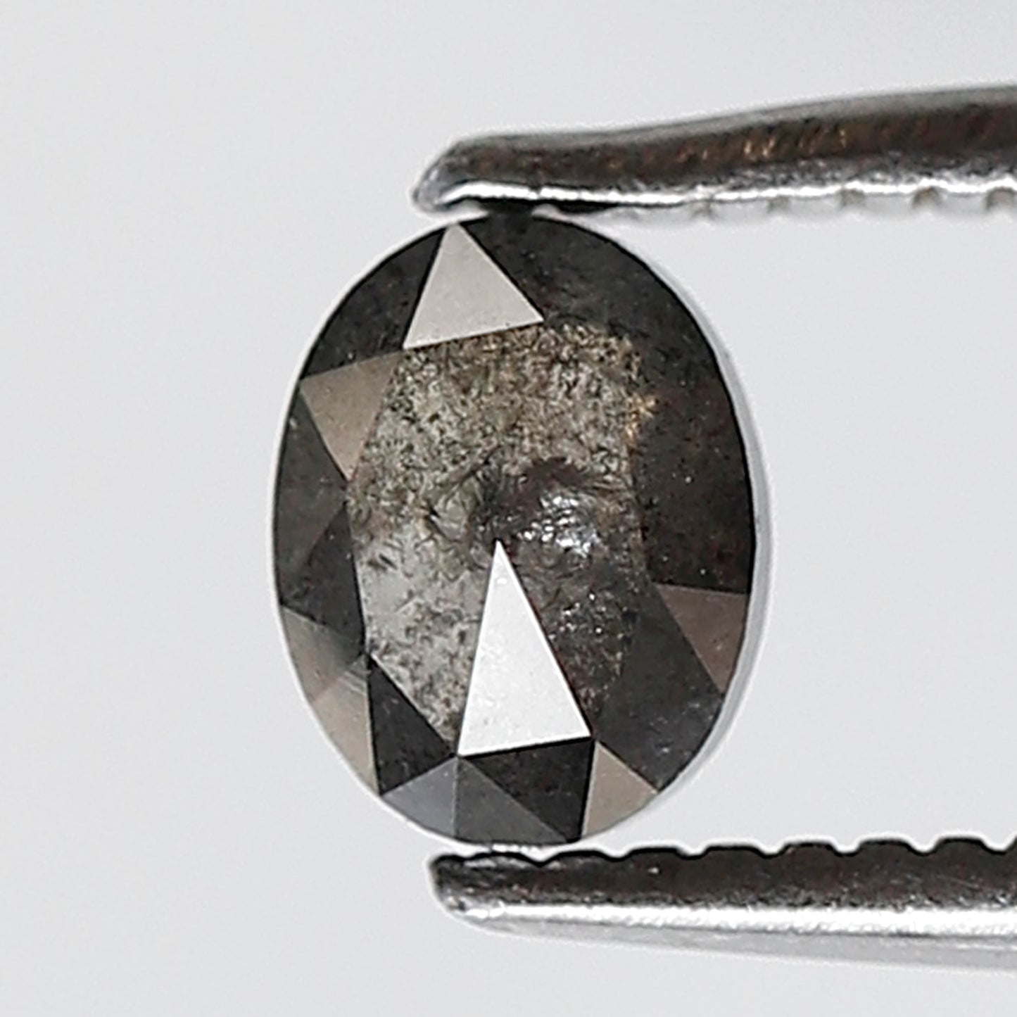 0.52 Ct Oval Shape Salt and Pepper Diamond 5 MM Grey Black Color Natural Loose Diamond