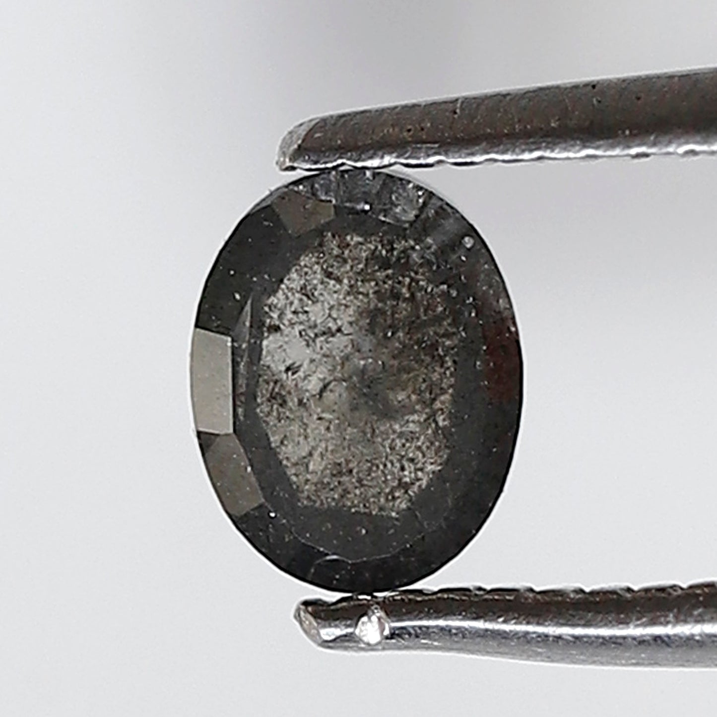 0.52 Ct Oval Shape Salt and Pepper Diamond 5 MM Grey Black Color Natural Loose Diamond