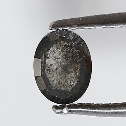 0.52 Ct Oval Shape Salt and Pepper Diamond 5 MM Grey Black Color Natural Loose Diamond