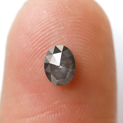 0.52 Ct Oval Shape Salt and Pepper Diamond 5 MM Grey Black Color Natural Loose Diamond