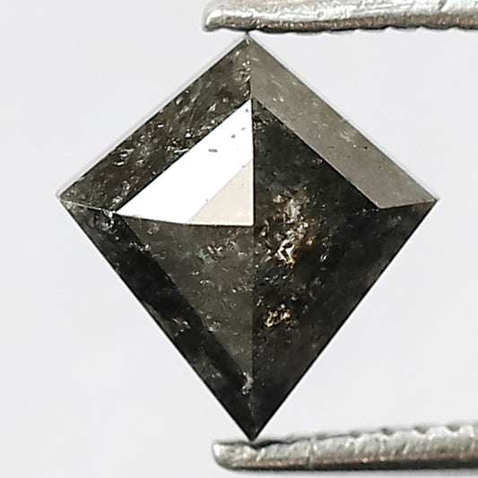 1.43 CT Kite shape Natural Loose Grey Black Color 8 MM Salt and Pepper Diamond