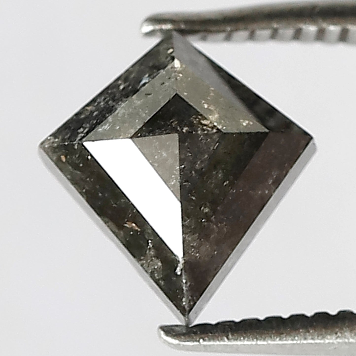 1.43 CT Kite shape Natural Loose Grey Black Color 8 MM Salt and Pepper Diamond