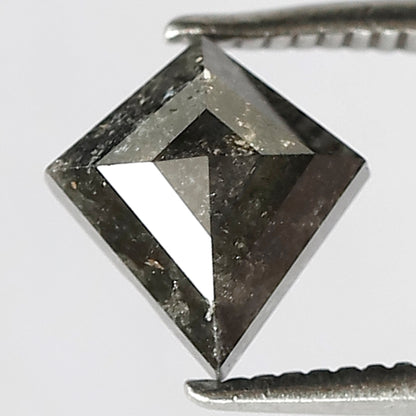 1.43 CT Kite shape Natural Loose Grey Black Color 8 MM Salt and Pepper Diamond