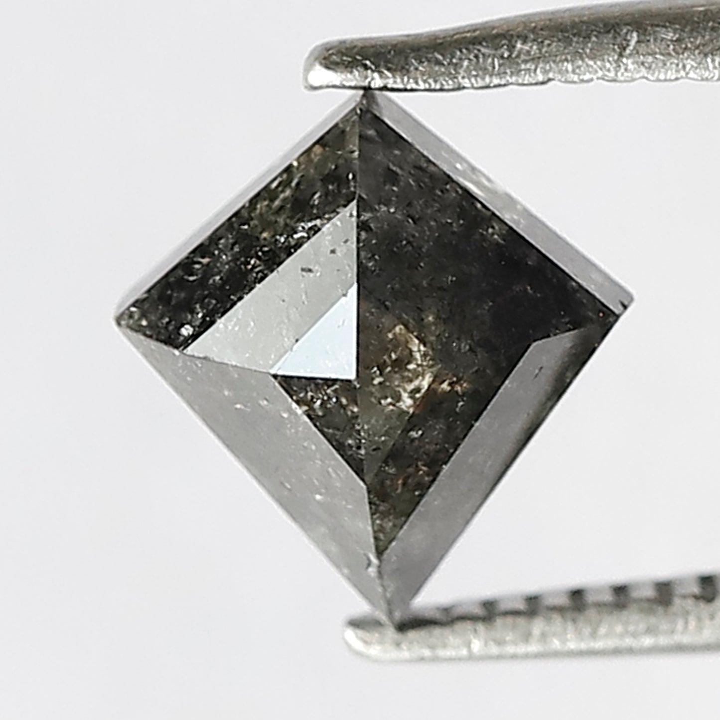 1.43 CT Kite shape Natural Loose Grey Black Color 8 MM Salt and Pepper Diamond