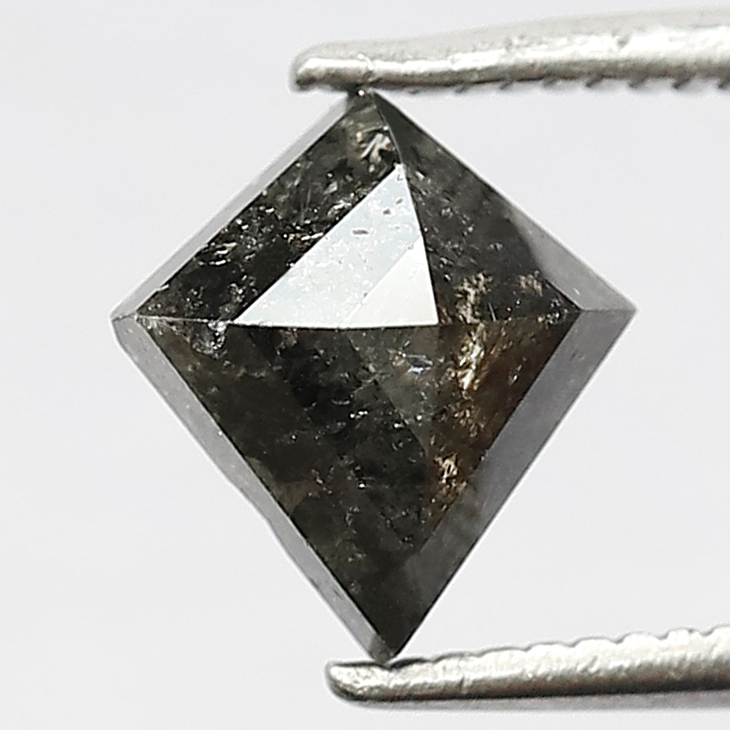 1.43 CT Kite shape Natural Loose Grey Black Color 8 MM Salt and Pepper Diamond