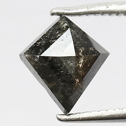 1.43 CT Kite shape Natural Loose Grey Black Color 8 MM Salt and Pepper Diamond