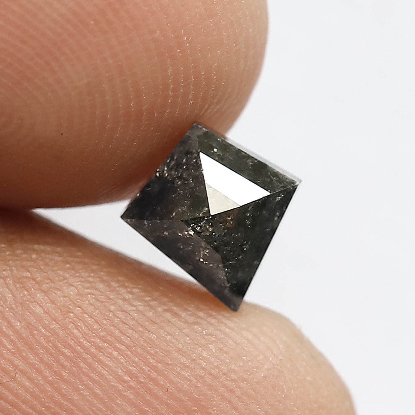 1.43 CT Kite shape Natural Loose Grey Black Color 8 MM Salt and Pepper Diamond