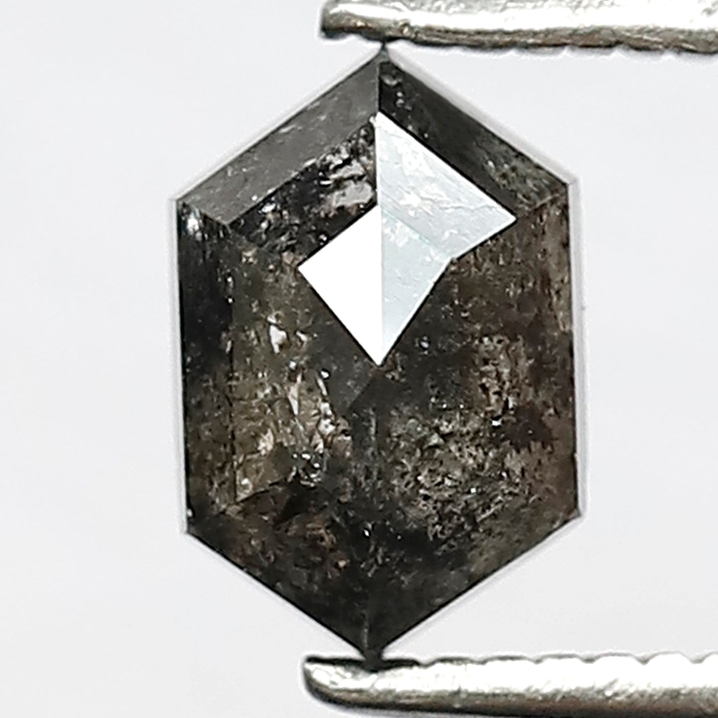 1.12 CT Hexagon shape Grey Black color 7.30 MM Natural Loose Salt and pepper Diamond