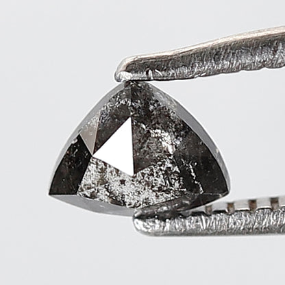 0.37 Ct Triangle Shape Salt and Pepper Diamond 4 MM Gray Black Color Natural Loose Diamond