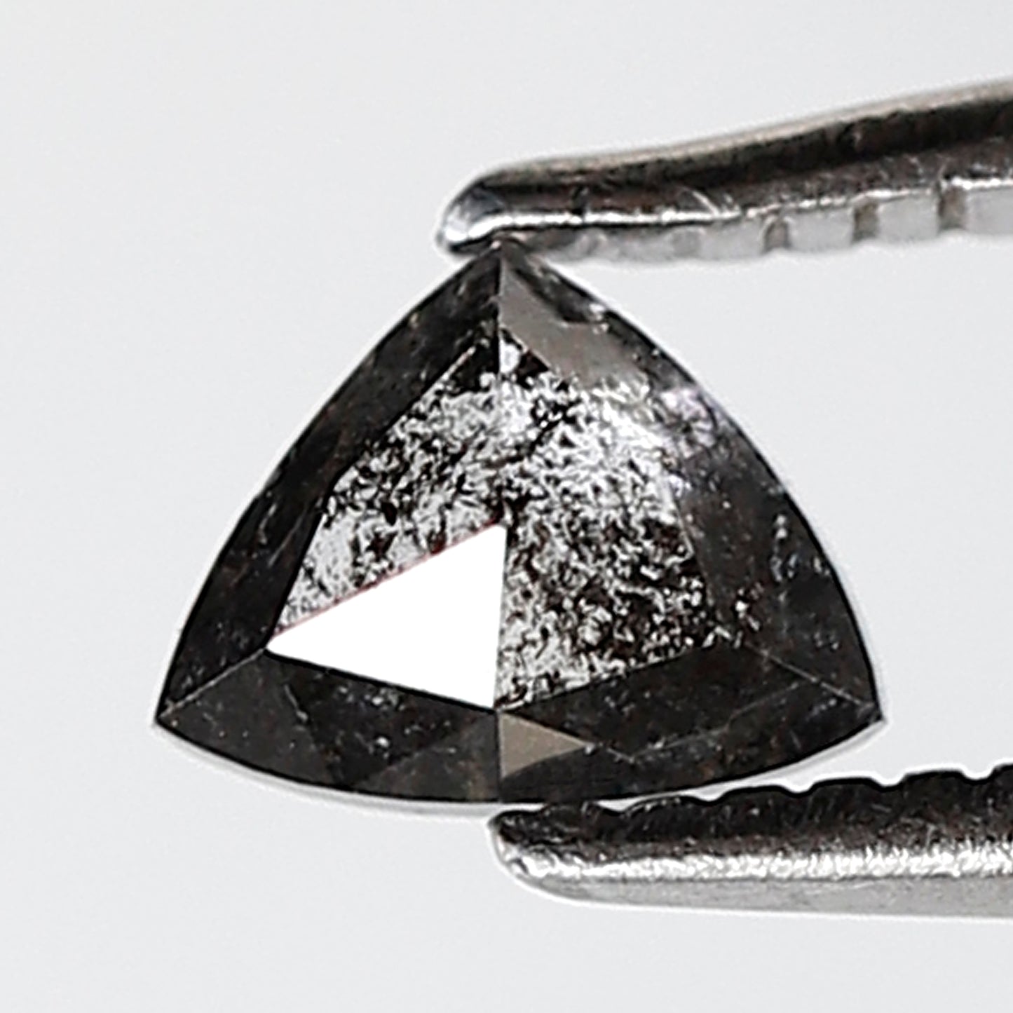 0.37 Ct Triangle Shape Salt and Pepper Diamond 4 MM Gray Black Color Natural Loose Diamond