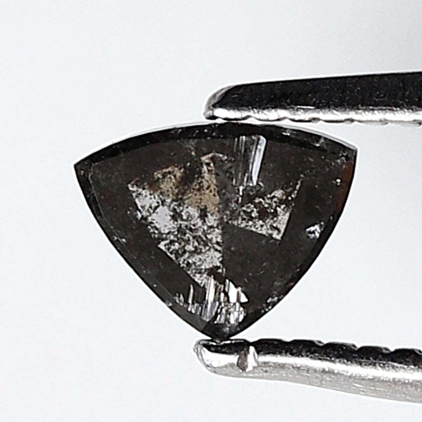 0.37 Ct Triangle Shape Salt and Pepper Diamond 4 MM Gray Black Color Natural Loose Diamond
