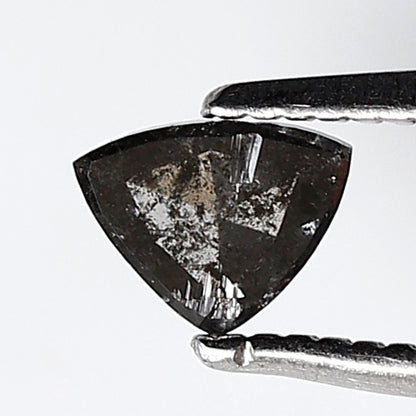 0.37 Ct Triangle Shape Salt and Pepper Diamond 4 MM Gray Black Color Natural Loose Diamond