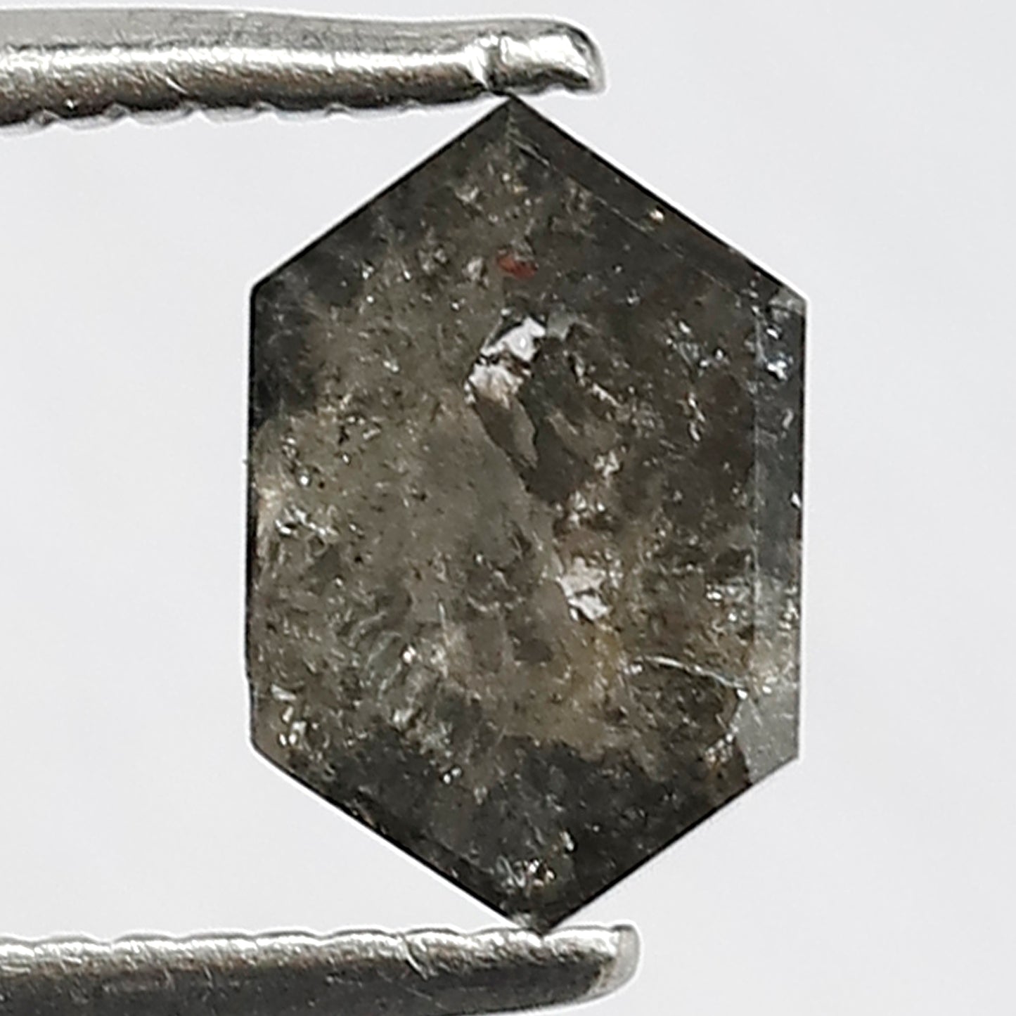 1.12 CT Hexagon shape Grey Black color 7.30 MM Natural Loose Salt and pepper Diamond