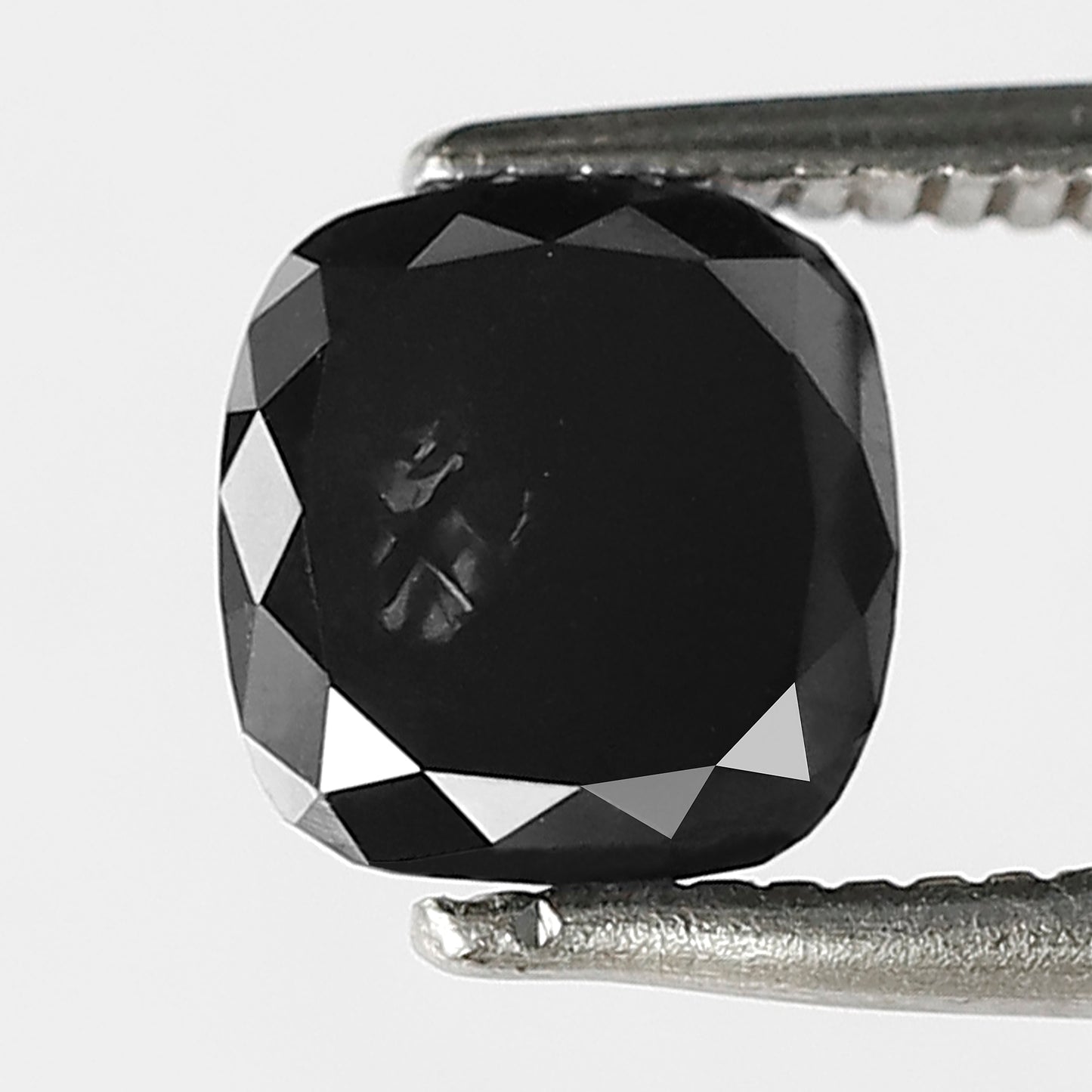 1.22 CT 6 MM Cushion Shape Loose Diamond Heated Black color Diamond For Wedding Ring