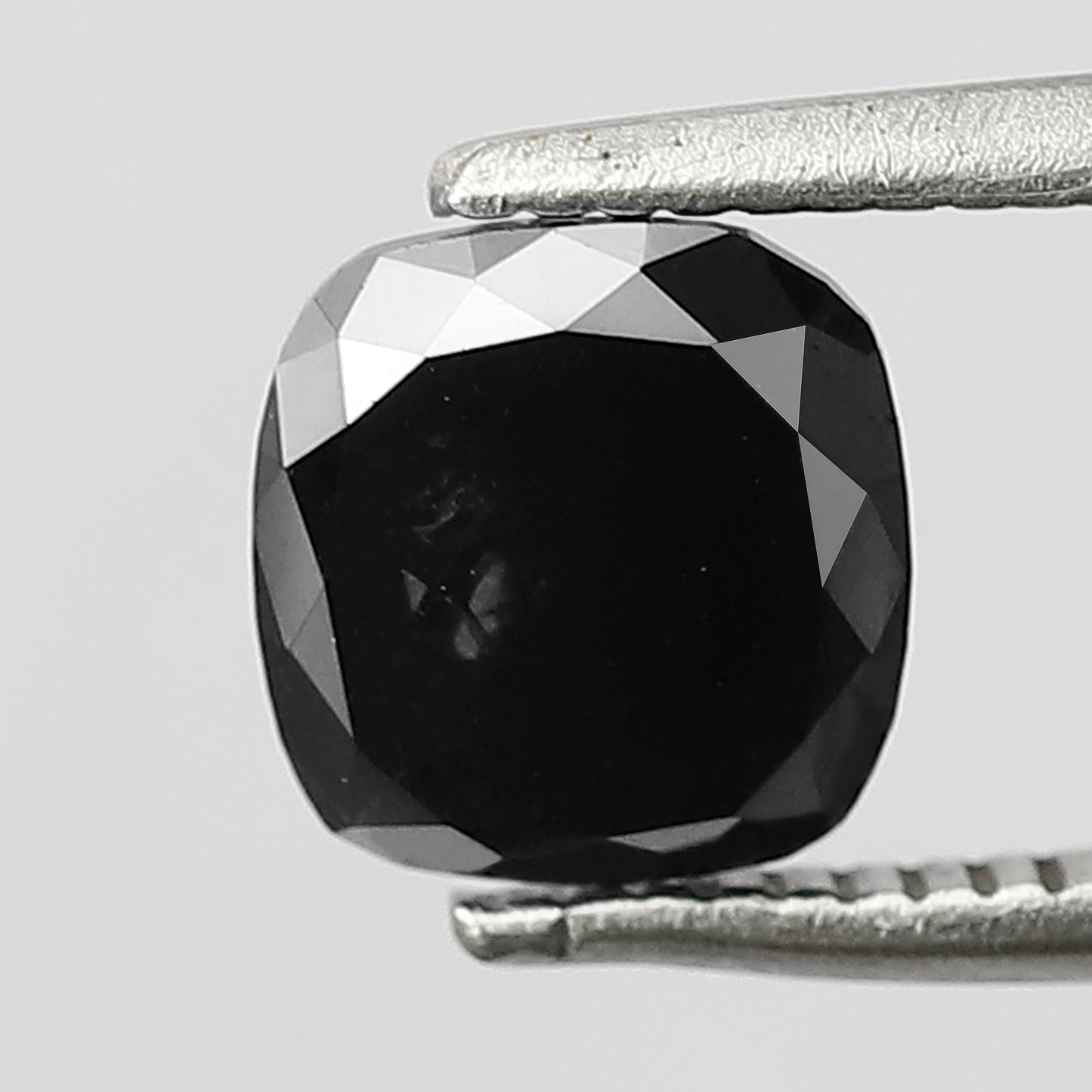 1.22 CT 6 MM Cushion Shape Loose Diamond Heated Black color Diamond For Wedding Ring
