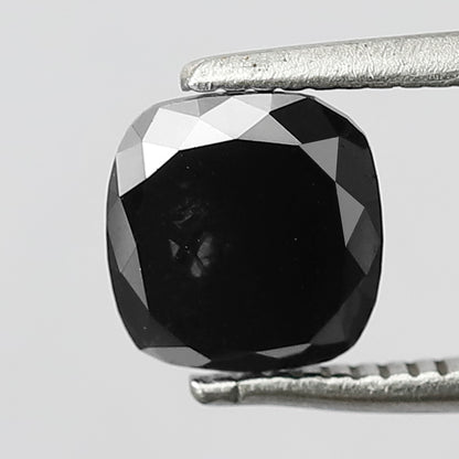 1.22 CT 6 MM Cushion Shape Loose Diamond Heated Black color Diamond For Wedding Ring