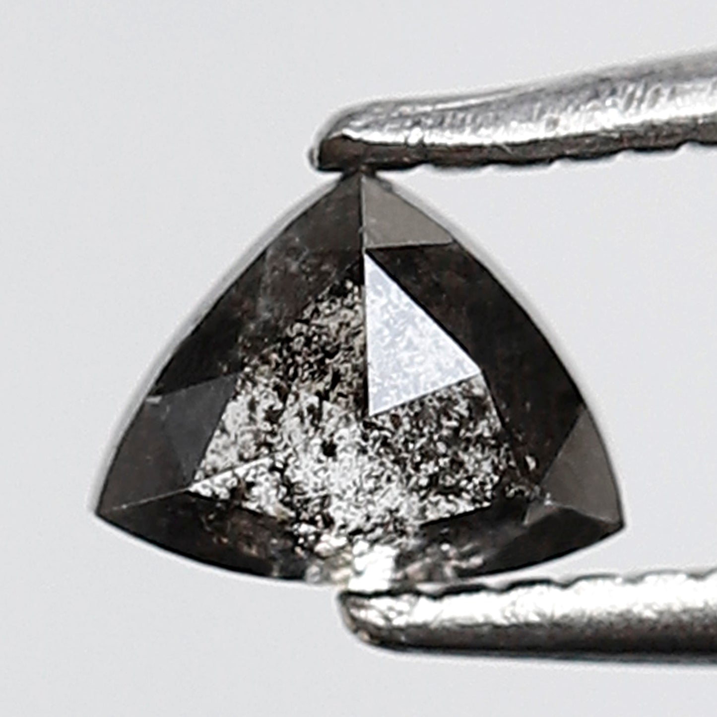 0.37 Ct Triangle Shape Salt and Pepper Diamond 4 MM Gray Black Color Natural Loose Diamond