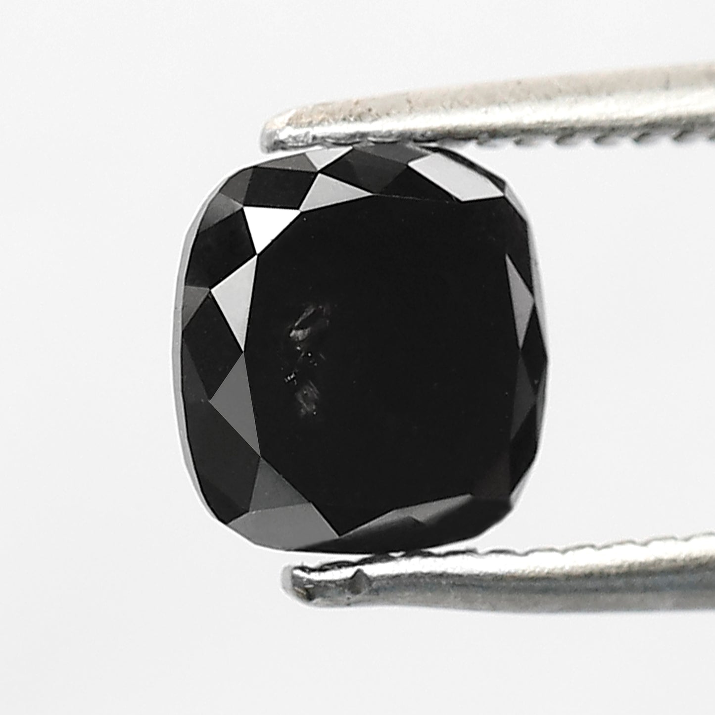 1.22 CT 6 MM Cushion Shape Loose Diamond Heated Black color Diamond For Wedding Ring