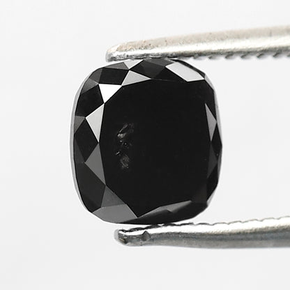 1.22 CT 6 MM Cushion Shape Loose Diamond Heated Black color Diamond For Wedding Ring