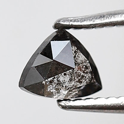 0.37 Ct Triangle Shape Salt and Pepper Diamond 4 MM Gray Black Color Natural Loose Diamond